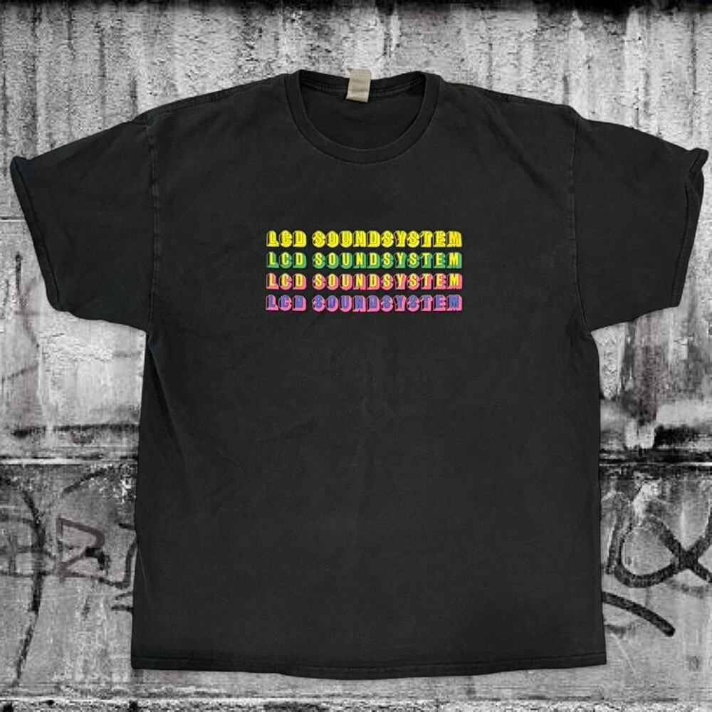 LCD Soundsystem Rainbow Logo Tee - XL - Black Indie Electronic - Band Tee